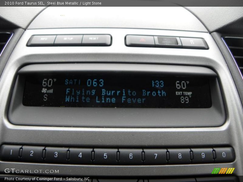 Steel Blue Metallic / Light Stone 2010 Ford Taurus SEL