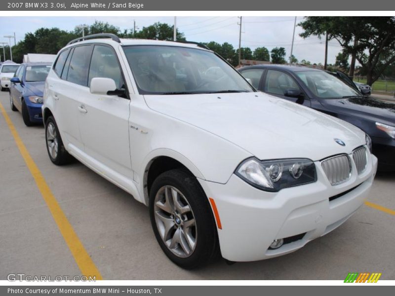 Alpine White / Sand Beige 2007 BMW X3 3.0si