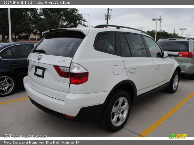 Alpine White / Sand Beige 2007 BMW X3 3.0si