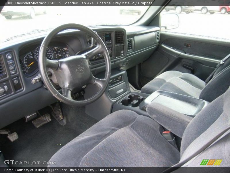 Charcoal Gray Metallic / Graphite 2000 Chevrolet Silverado 1500 LS Extended Cab 4x4
