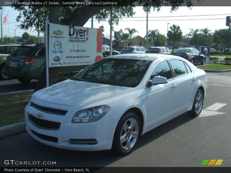 Summit White / Cocoa/Cashmere 2010 Chevrolet Malibu LT Sedan