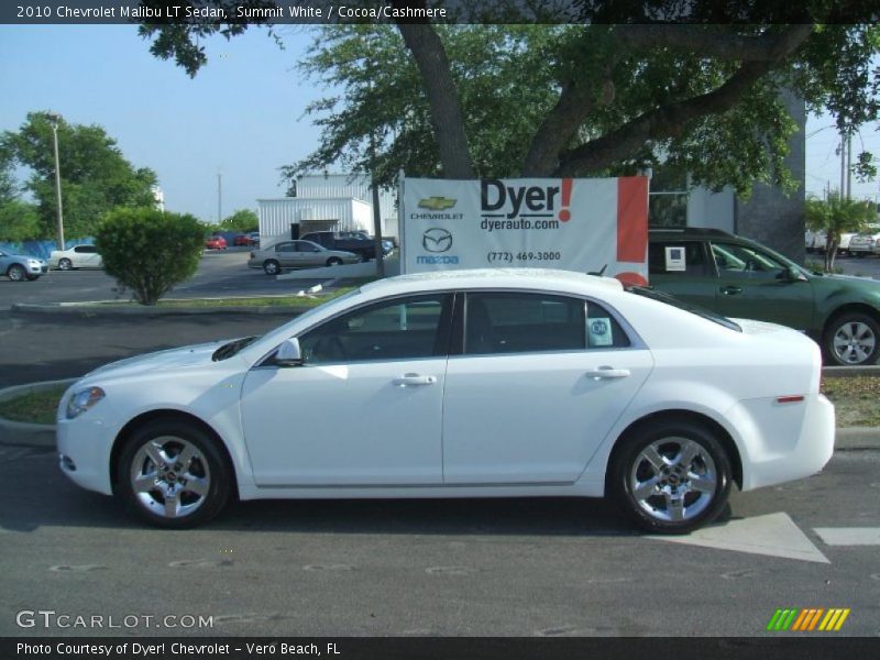 Summit White / Cocoa/Cashmere 2010 Chevrolet Malibu LT Sedan