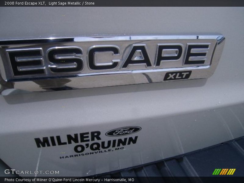 Light Sage Metallic / Stone 2008 Ford Escape XLT