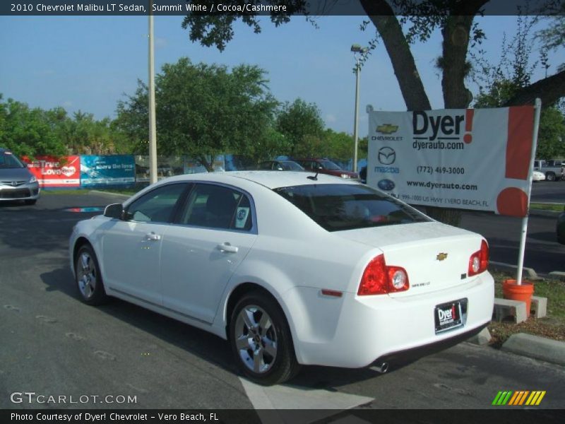 Summit White / Cocoa/Cashmere 2010 Chevrolet Malibu LT Sedan