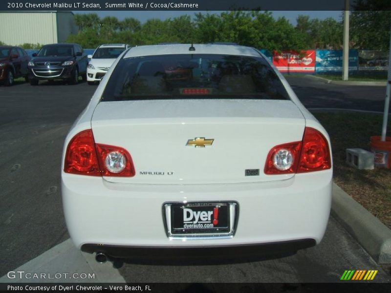 Summit White / Cocoa/Cashmere 2010 Chevrolet Malibu LT Sedan