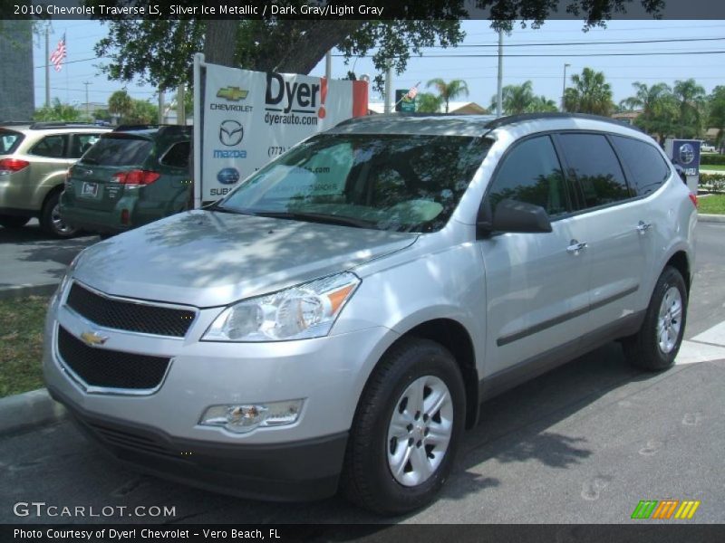 Silver Ice Metallic / Dark Gray/Light Gray 2010 Chevrolet Traverse LS