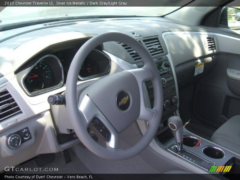Silver Ice Metallic / Dark Gray/Light Gray 2010 Chevrolet Traverse LS