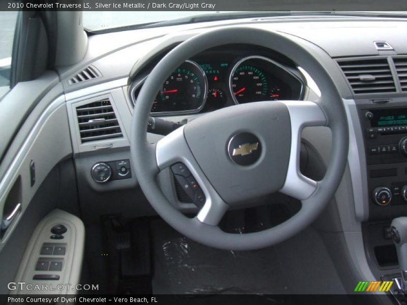 Silver Ice Metallic / Dark Gray/Light Gray 2010 Chevrolet Traverse LS