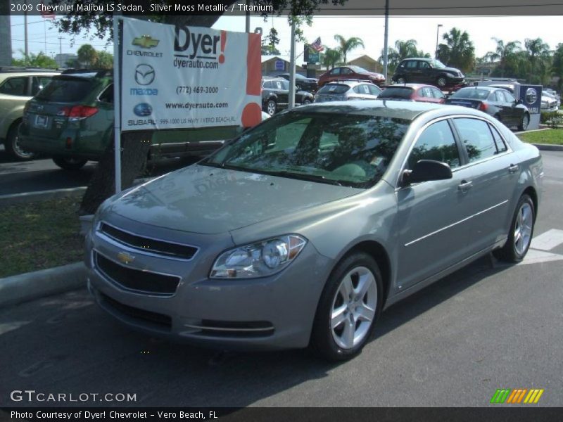 Silver Moss Metallic / Titanium 2009 Chevrolet Malibu LS Sedan