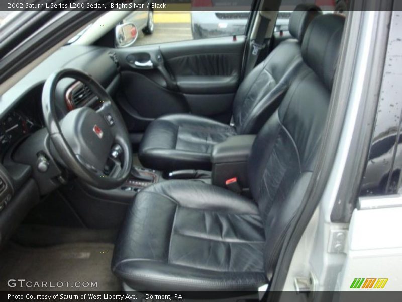 Bright Silver / Black 2002 Saturn L Series L200 Sedan