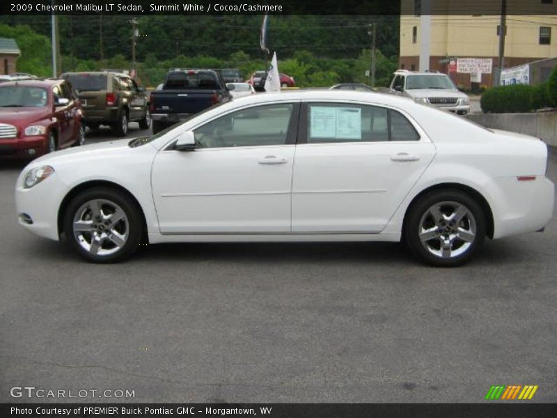 Summit White / Cocoa/Cashmere 2009 Chevrolet Malibu LT Sedan