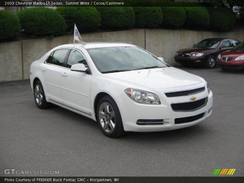 Summit White / Cocoa/Cashmere 2009 Chevrolet Malibu LT Sedan