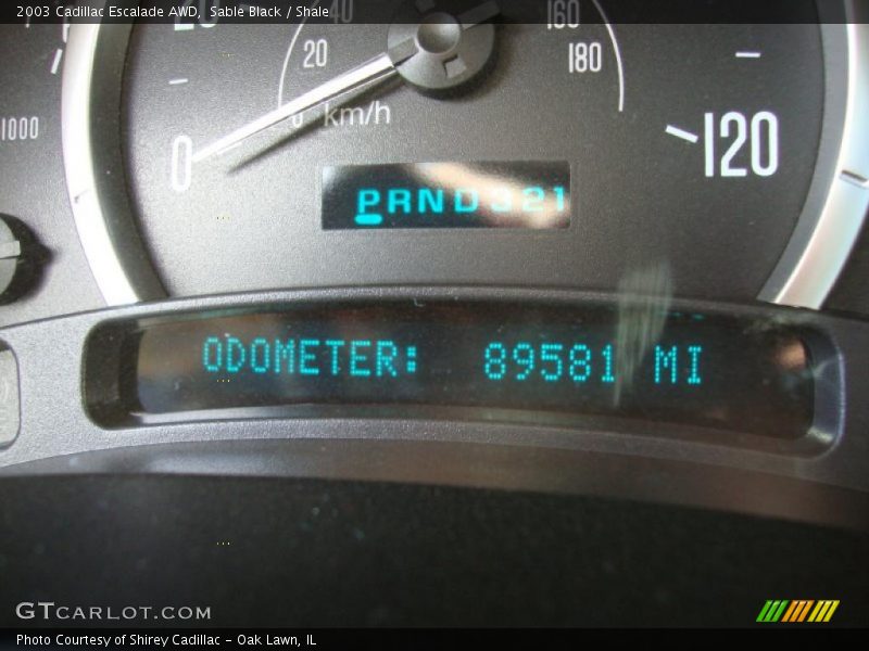 Sable Black / Shale 2003 Cadillac Escalade AWD