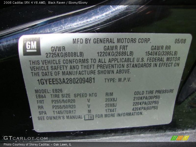 Black Raven / Ebony/Ebony 2008 Cadillac SRX 4 V8 AWD