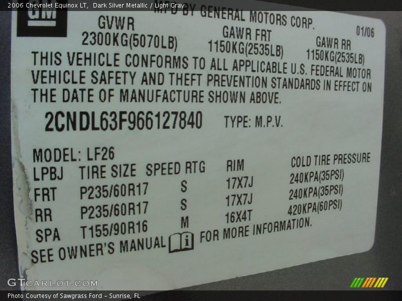 Dark Silver Metallic / Light Gray 2006 Chevrolet Equinox LT
