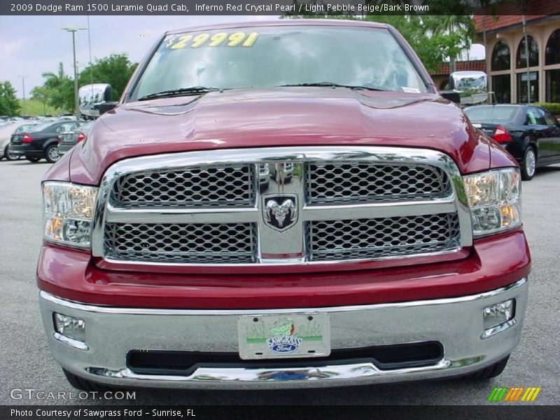 Inferno Red Crystal Pearl / Light Pebble Beige/Bark Brown 2009 Dodge Ram 1500 Laramie Quad Cab