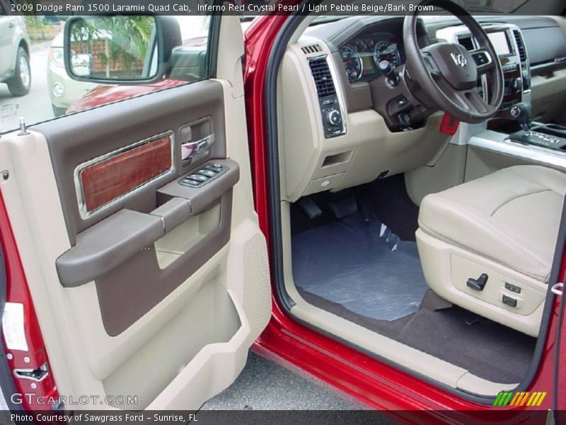 Inferno Red Crystal Pearl / Light Pebble Beige/Bark Brown 2009 Dodge Ram 1500 Laramie Quad Cab