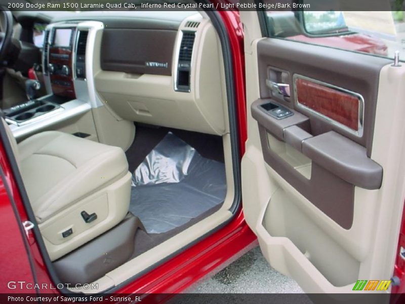 Inferno Red Crystal Pearl / Light Pebble Beige/Bark Brown 2009 Dodge Ram 1500 Laramie Quad Cab