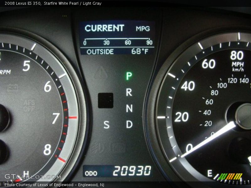 Starfire White Pearl / Light Gray 2008 Lexus ES 350