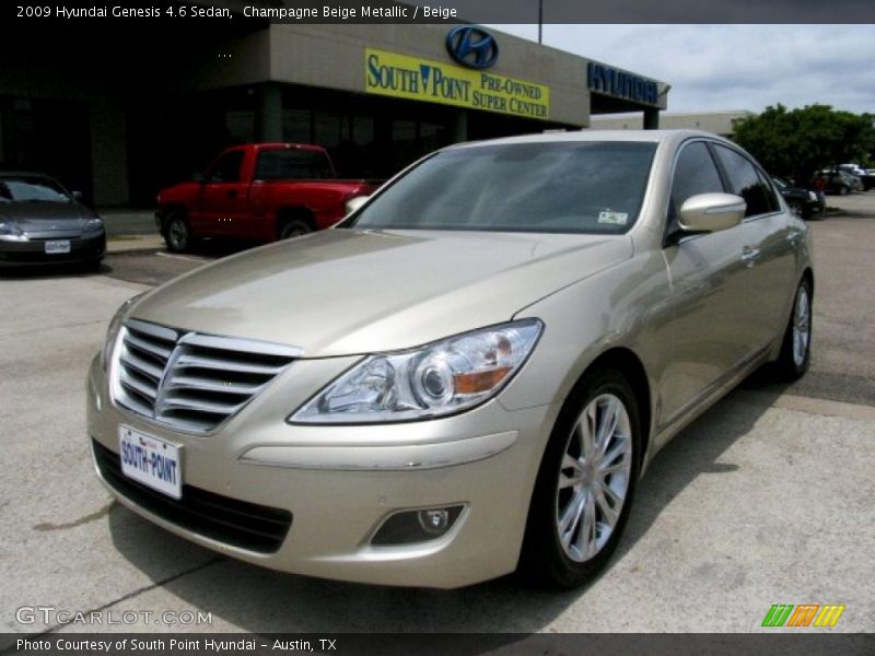 Champagne Beige Metallic / Beige 2009 Hyundai Genesis 4.6 Sedan