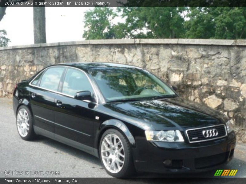 Brilliant Black / Platinum 2003 Audi A4 3.0 quattro Sedan