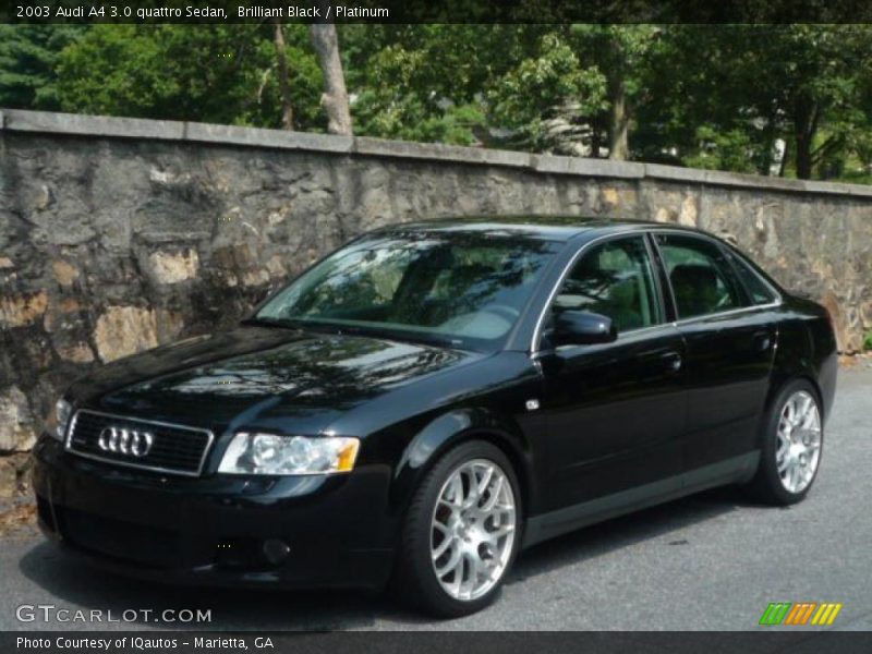 Brilliant Black / Platinum 2003 Audi A4 3.0 quattro Sedan