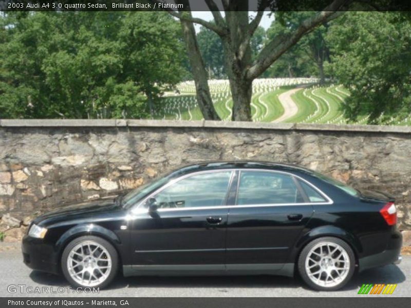 Brilliant Black / Platinum 2003 Audi A4 3.0 quattro Sedan