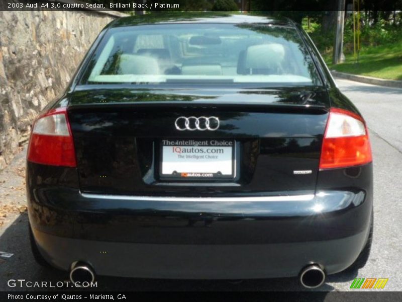 Brilliant Black / Platinum 2003 Audi A4 3.0 quattro Sedan