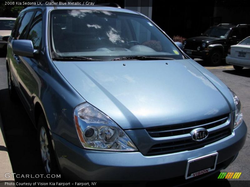 Glacier Blue Metallic / Gray 2008 Kia Sedona LX