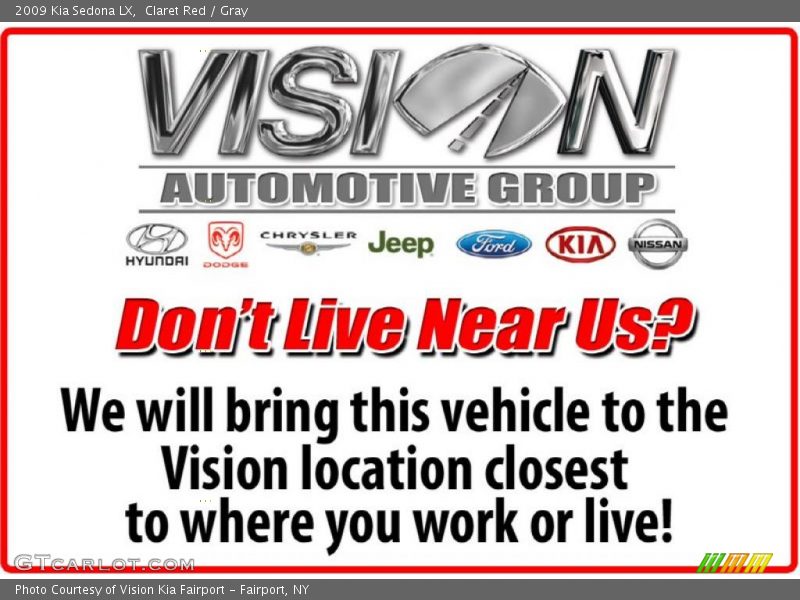 Claret Red / Gray 2009 Kia Sedona LX