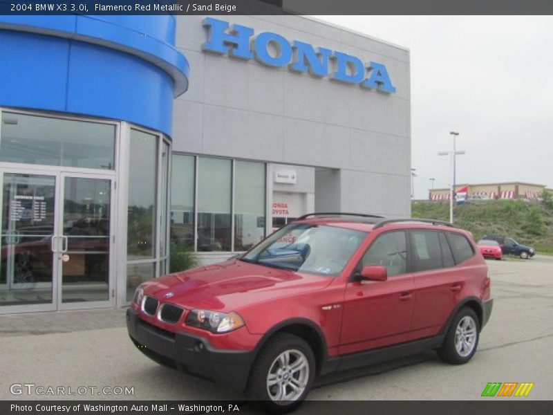 Flamenco Red Metallic / Sand Beige 2004 BMW X3 3.0i