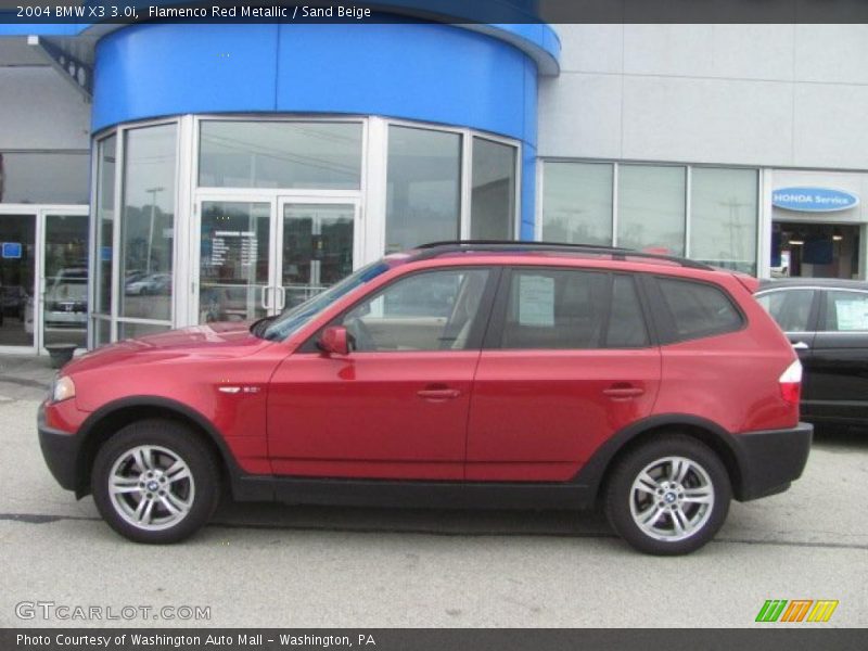 Flamenco Red Metallic / Sand Beige 2004 BMW X3 3.0i