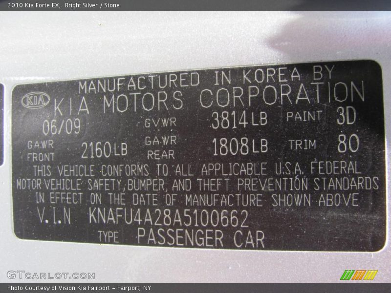 Bright Silver / Stone 2010 Kia Forte EX