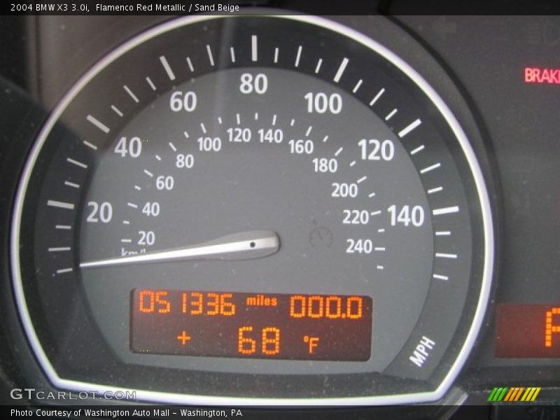 Flamenco Red Metallic / Sand Beige 2004 BMW X3 3.0i