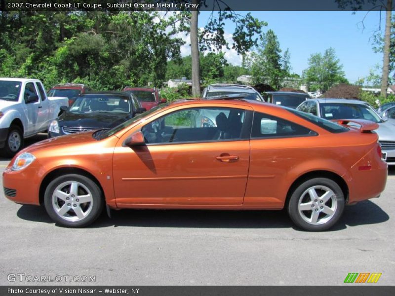 Sunburst Orange Metallic / Gray 2007 Chevrolet Cobalt LT Coupe