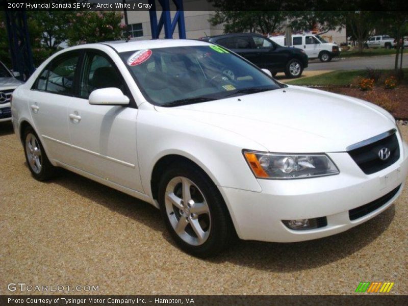 Arctic White / Gray 2007 Hyundai Sonata SE V6