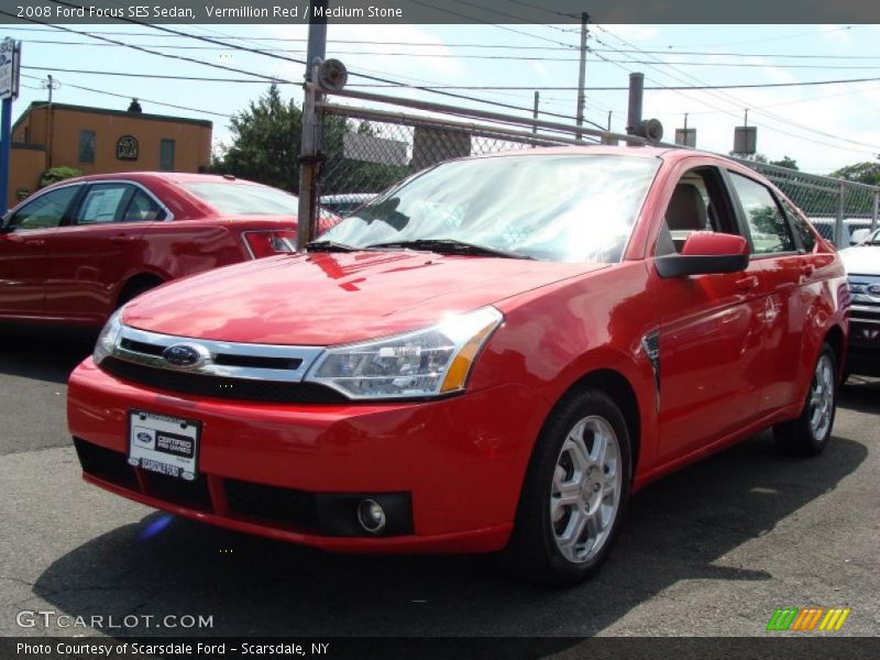 Vermillion Red / Medium Stone 2008 Ford Focus SES Sedan