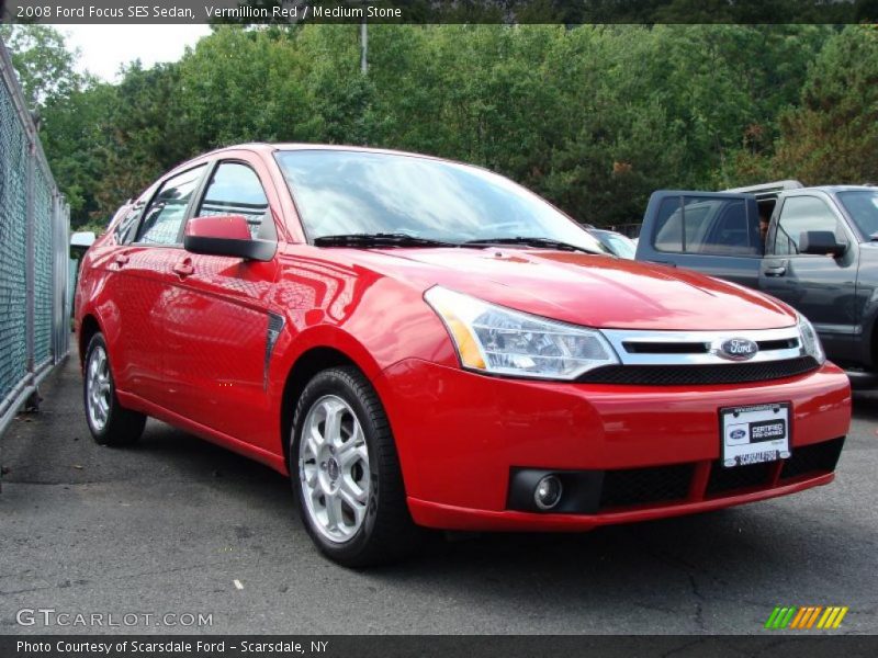 Vermillion Red / Medium Stone 2008 Ford Focus SES Sedan