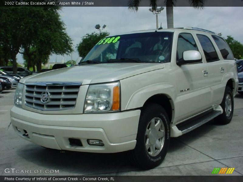 Aspen White / Shale 2002 Cadillac Escalade AWD