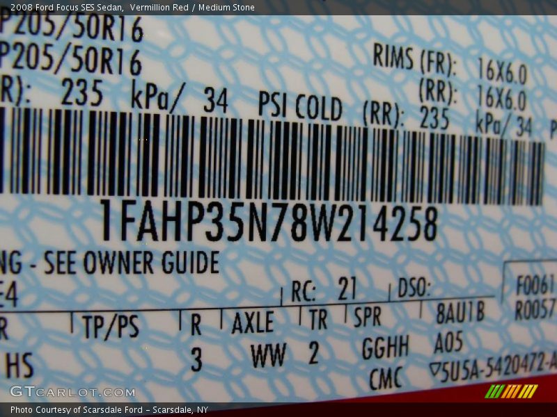 Vermillion Red / Medium Stone 2008 Ford Focus SES Sedan