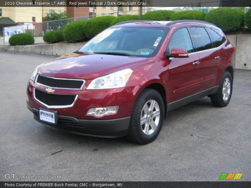 Red Jewel Tintcoat / Dark Gray/Light Gray 2010 Chevrolet Traverse LT AWD