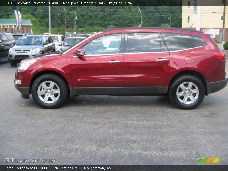 Red Jewel Tintcoat / Dark Gray/Light Gray 2010 Chevrolet Traverse LT AWD