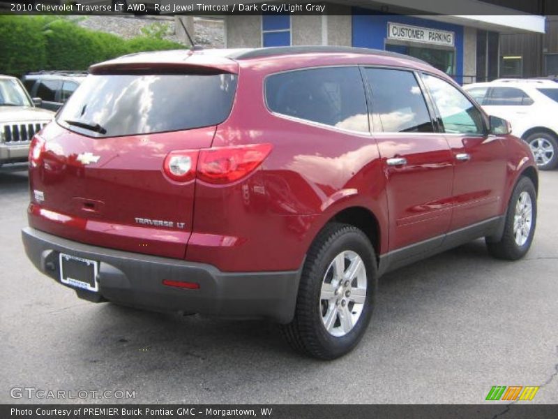 Red Jewel Tintcoat / Dark Gray/Light Gray 2010 Chevrolet Traverse LT AWD