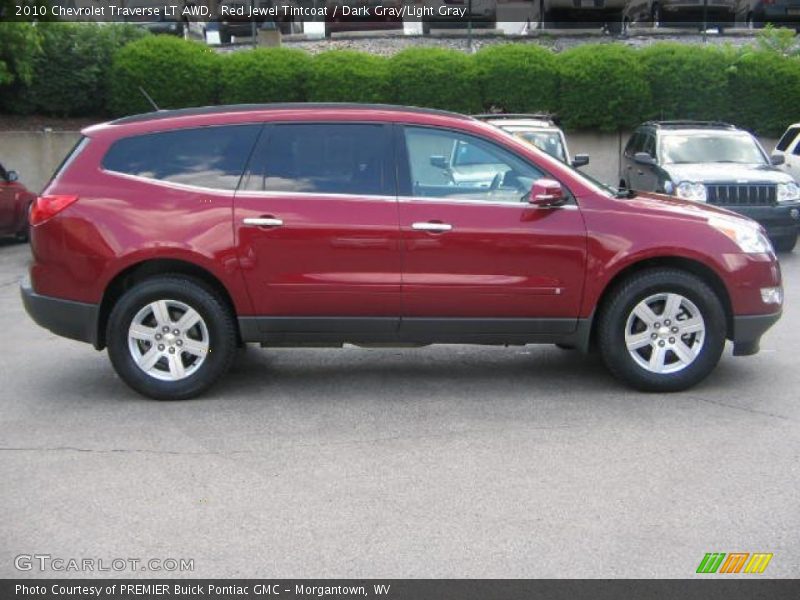 Red Jewel Tintcoat / Dark Gray/Light Gray 2010 Chevrolet Traverse LT AWD