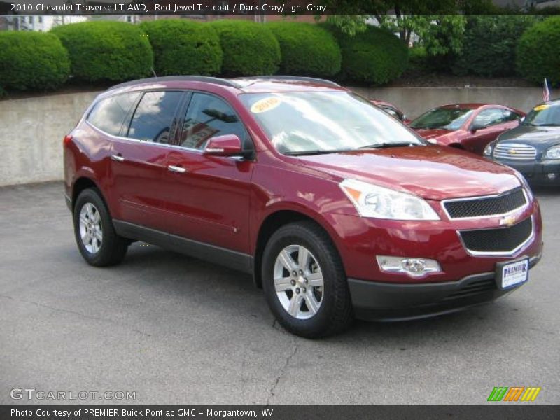 Red Jewel Tintcoat / Dark Gray/Light Gray 2010 Chevrolet Traverse LT AWD