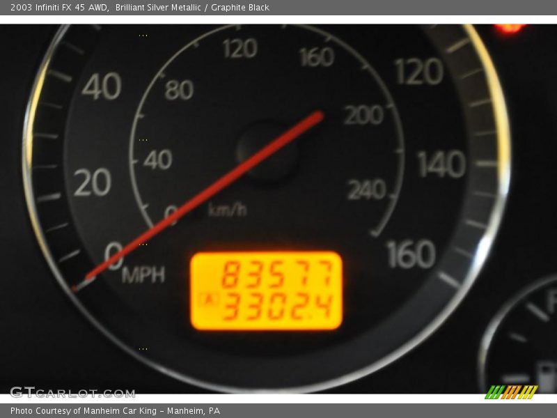 Brilliant Silver Metallic / Graphite Black 2003 Infiniti FX 45 AWD