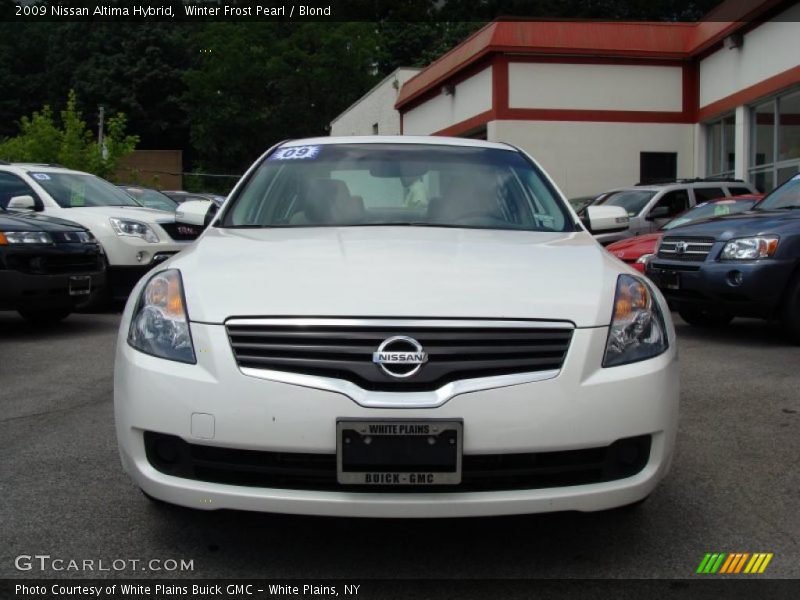 Winter Frost Pearl / Blond 2009 Nissan Altima Hybrid
