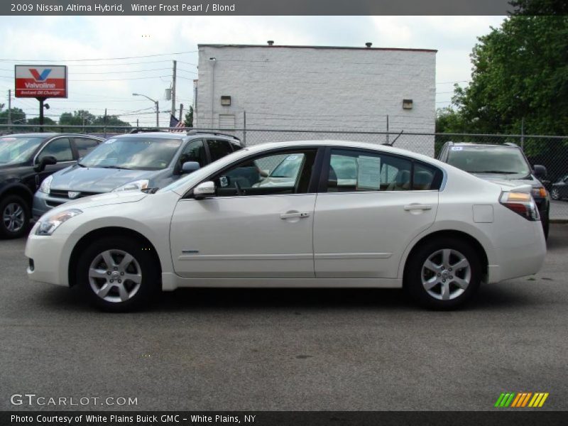 Winter Frost Pearl / Blond 2009 Nissan Altima Hybrid