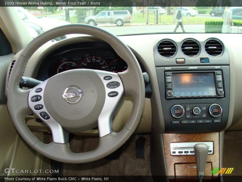 Winter Frost Pearl / Blond 2009 Nissan Altima Hybrid