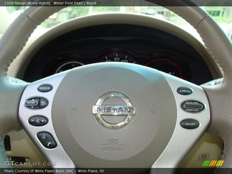 Winter Frost Pearl / Blond 2009 Nissan Altima Hybrid